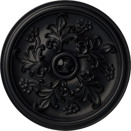 Ekena Millwork Katheryn Ceiling Medallion (Fits Canopies up to 2 1/8"), Hnd-Painted Steel Gray, 14 1/2"OD x 2 3/4"P CM14KTSGS